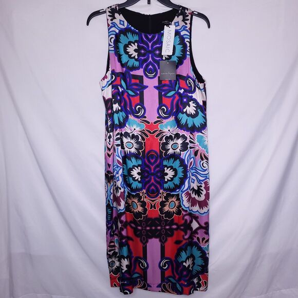 Nanette Lepore Dress 10 Multi Color Sheath Oasis Mosaic NWT - Picture 1 of 11